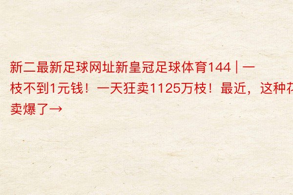 新二最新足球网址新皇冠足球体育144 | 一枝不到1元钱！一天狂卖1125万枝！最近，这种花卖爆了→