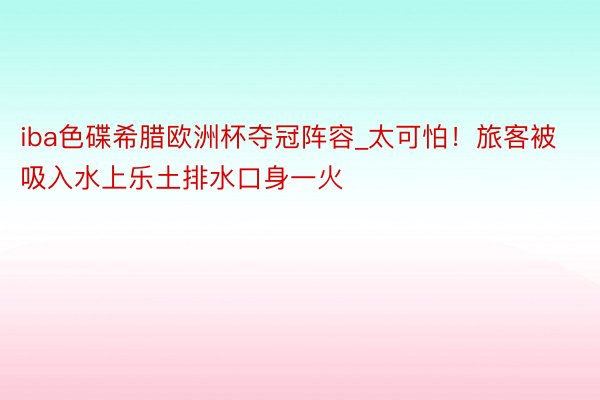 iba色碟希腊欧洲杯夺冠阵容_太可怕！旅客被吸入水上乐土排水口身一火