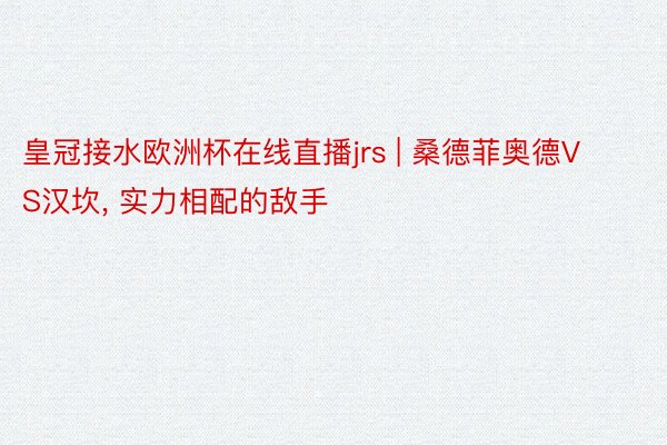 皇冠接水欧洲杯在线直播jrs | 桑德菲奥德VS汉坎, 实力相配的敌手